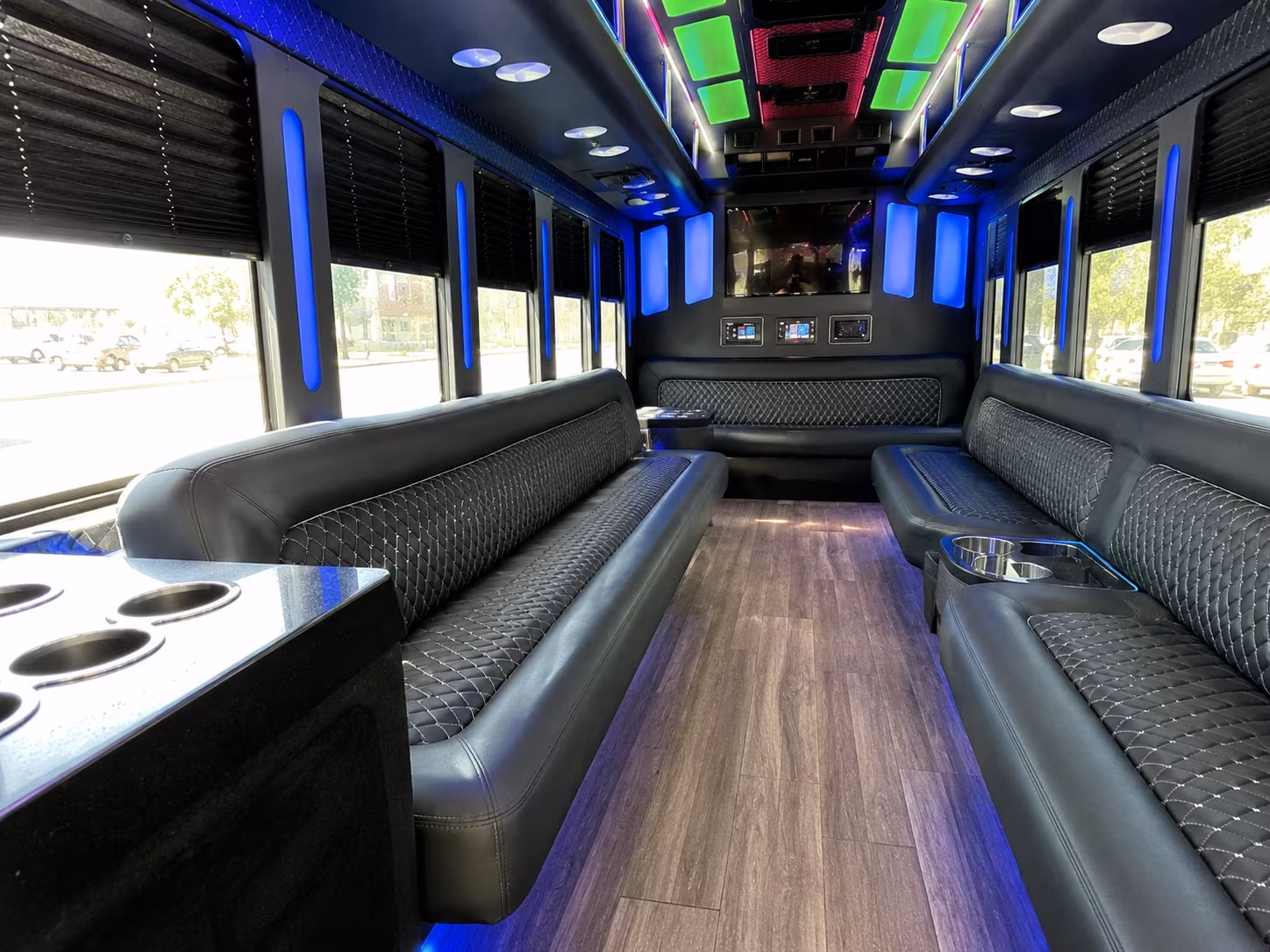 grand rapids 15 passenger party bus inside