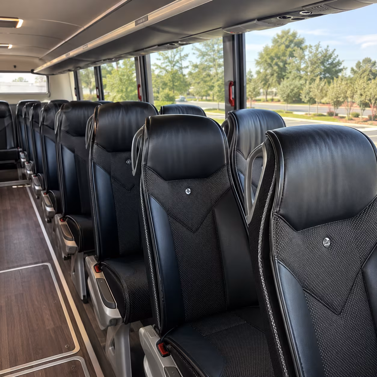 kalamazoo charter bus rental interior
